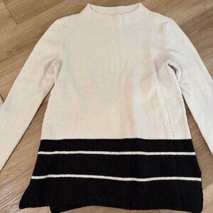 Loft Black & White Turtleneck Sweater